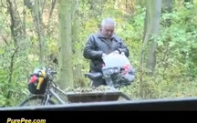 Outdoor pissing and blowjob