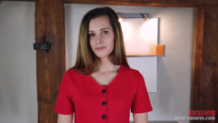 Naked pretty amateur teenager Josie in nude casting video