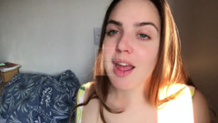 JOI  Hot Blonde with Perfect Pussy Sucks Lollipop and Masturbates While Guiding Her Handjob