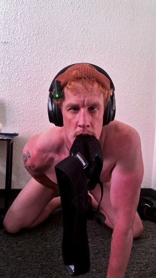 Sniffing and Tasting My Sweaty Piss and Cum Stained Jock While I Goon Out