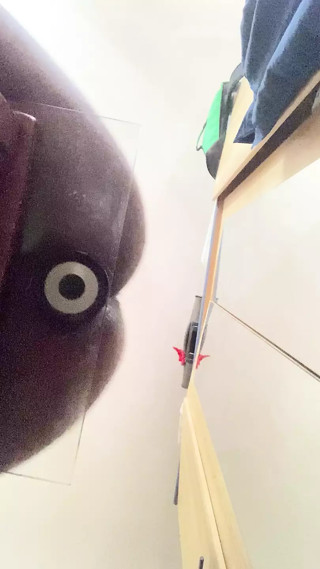 Big ass slides on a big cock on a mirror