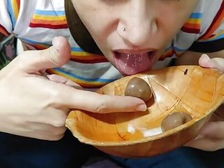 Quickie! Cum on Food! POV Handjob &amp; Cum on Chocolate Covered Raspberries!