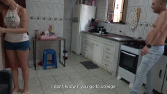 Maid gets naked while working at the boss's request.