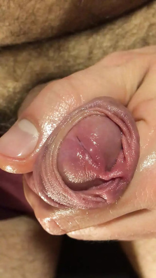 Hump and Jerk the Foreskin to Cum, Close Up