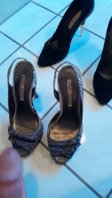 Woman's high heels splattered