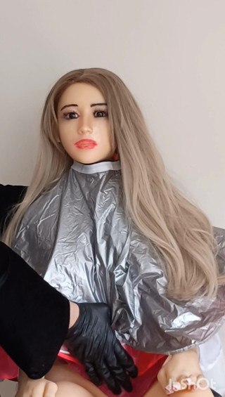Hot Asian doll vinyl and nylon shortie cape fetish play multi cape show