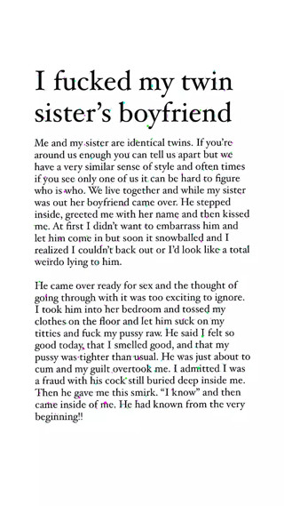 I fucked my twin sister's boyfriend