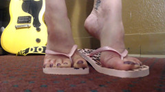 Closeup flipflop shoe play