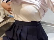 Cute woman masturbating in the kitchen. My got really wet.