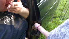 We Came with My Stepmom by Car to the Park Where She Sucks My Dick and Swallows Thick Cum