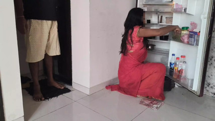 The maid took off her saree and got her pussy and ass fucking by her owner