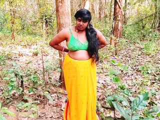 Outdoor Jungle Sex. Desi Bhabi Fucking Husbend&#039;s Small Brother Big Dick in Forest. Telugu Dirty Talks.