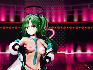 Blue Archive Yuuka Half Nude Dance Hentai Mmd 3D Dark Green Hair Color Edit Smixix