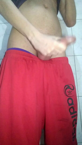 Horny masturbating hiding in bathroom