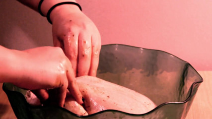 Meat massage meat on spit meat in my mouth