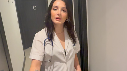 Horny Nurse Cures Patient's Cock with a Great Blowjob – Almendra Gala