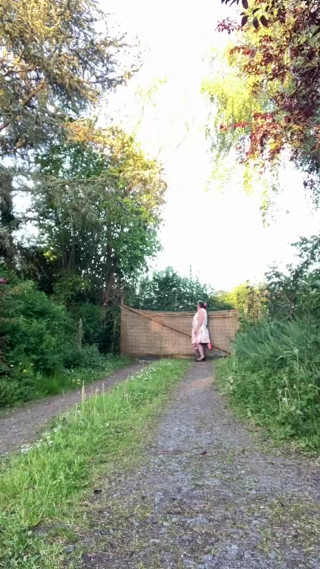 In an outfit with a new summer dress for an evening