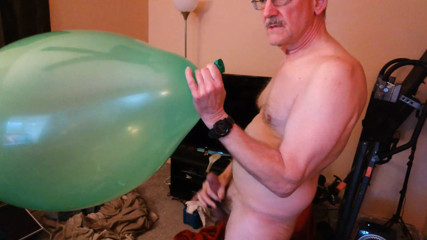 106) Big Green Balloon Pop and Cum!    Balloonbanger