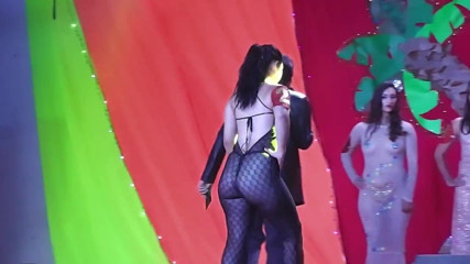 Sexy chick in jumpsuit and thong