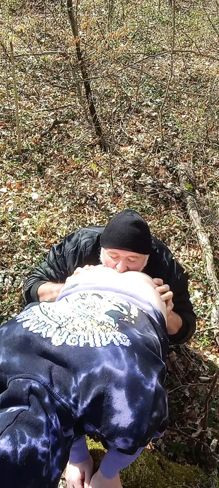Daddy get twink's ass in the woods