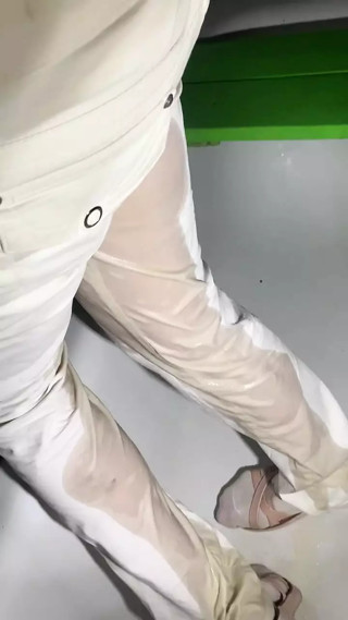 Wetting myself in white pants...