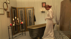 Under the lash  - he spank her in bath after fucking