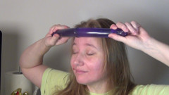 Face massage with dildo