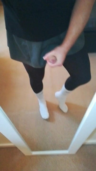Horny FemBoi Orgasm's Clitty Milk in School Uniform