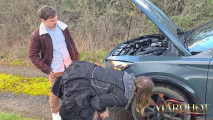 Broken Down on a Country Road - He Eats My Pussy and Then Fucks Me on the Hood and in the Trunk
