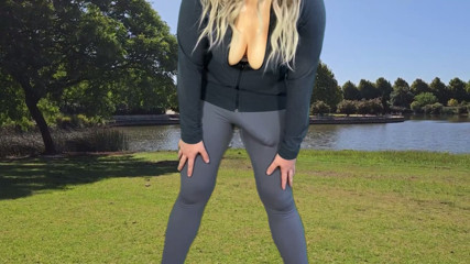 Big tits shemale public flashing