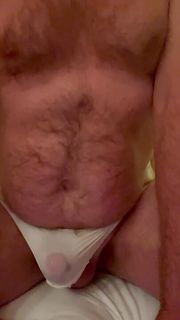 Cum in my panties with dildo in my ass