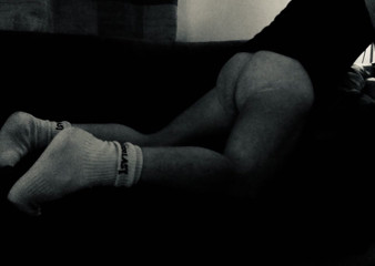 Trans man humping sofa.  Cums! thumbnail
