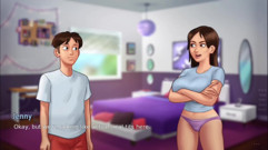 Anon pays to see Jenny's big boobs - summertime saga gameplay