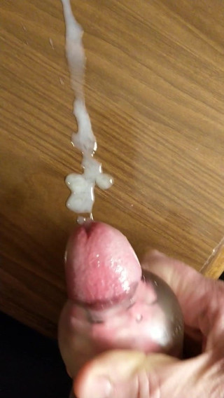 Jelly Sleeve Wank onto Table