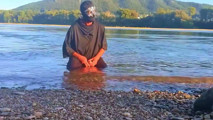Cum in a big river
