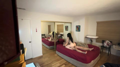 Yummy Jimmy fucks Chinese yoga instructor Slutty Kitty in the guest bedroom with her husband Next door