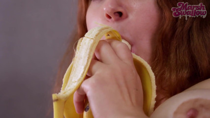 Sweetly Masturbated with a Banana and a Lollipop