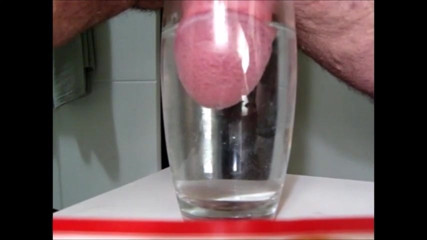 Long &amp; Thick Cumrope in a Glass of Water