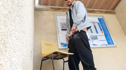 Jerking off on the station platform