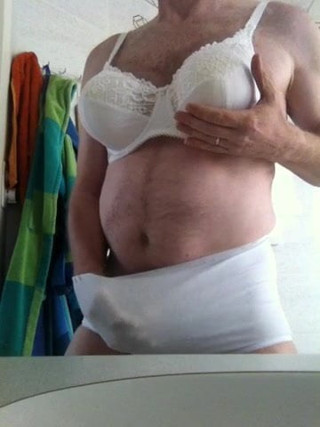 me in MiL's playtex panties &amp; white lacy M&amp;S bra