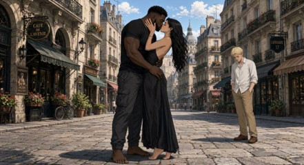 Interracial Kissing and Submissive Cuckold Anime (AI Arts)