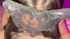 Stepsister seduced for creampie with leopard lingerie and cat mask
