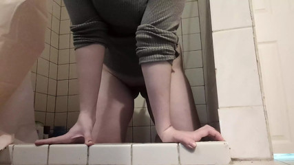 Trans boy takes enema then plugs and vibes self
