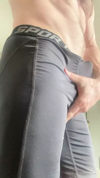 Rock hard cock in  tights