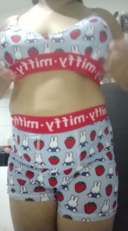 Sexy Filipina Milf, Playing In Her Miffy Bra & Panties