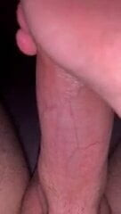 Stroking big white cock