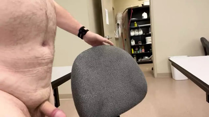 Walking Naked in University Classroom and Biology Lab and Cum on Desk