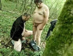 Chubby step dad in the wood - saltarg