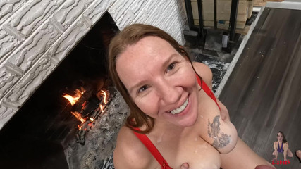 Chubby mom sucks and fucks for a pearl necklace