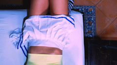 The schoolgirl fucks with the nerdy friend and fucks him in his room while his parents are away.